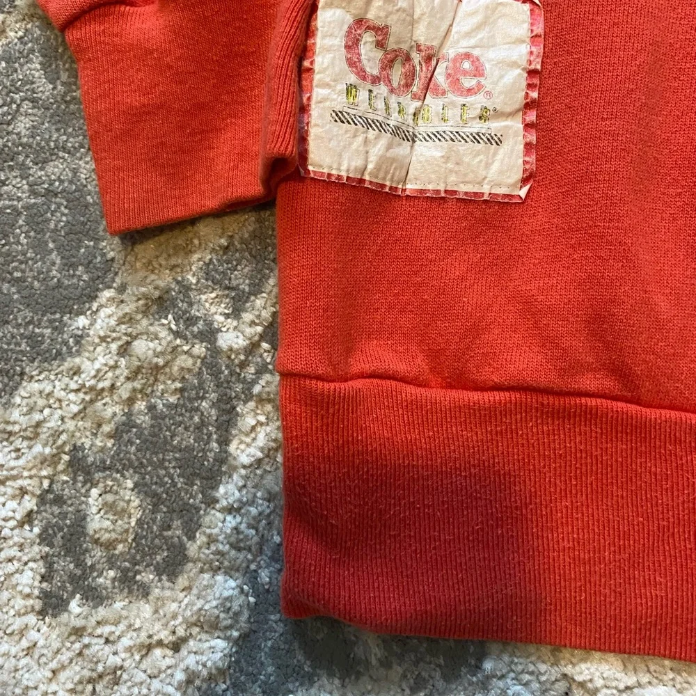 Vintage 80s Coke Wearables Coca Cola Red Crew Neck Sweatshirt Made In USA M - Picture 5 of 6